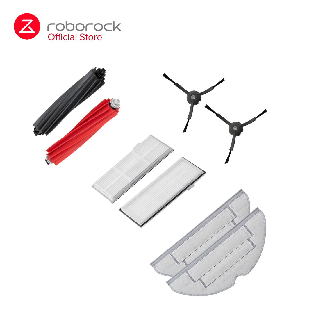 Replacement Spare Parts Accessories Kit Fit For Roborock Q7 Max/Plus S8  series Robtic Vacuum Cleaner,1 Main Brush,3 Side Brushes, 2 Hepa Filters,2  Mop